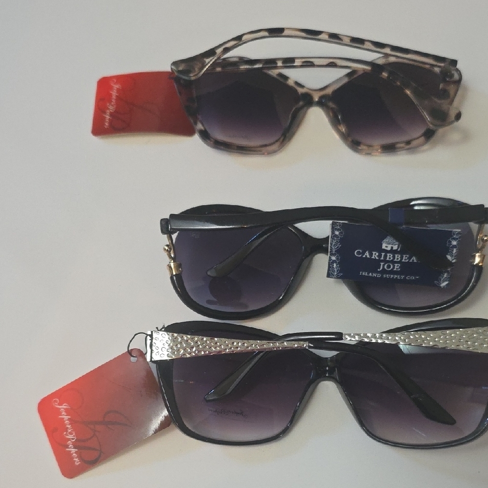 Stylish Black and Leopard Print Sunglasses Set - Picture 3 of 4